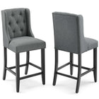 Modway Baronet Upholstered Fabric Counter Bar Stool Set of 2  