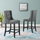 Modway Baronet Upholstered Fabric Counter Bar Stool Set of 2