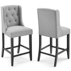 Modway Baronet Upholstered Fabric Counter Bar Stool Set of 2  