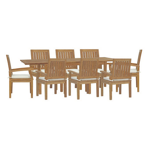 Modway Marina 9 Piece Outdoor Patio Teak Dining Set EEI-4034