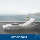 Modway Glimpse Outdoor Patio Mesh Chaise Lounge Set of 4