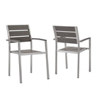 Modway Shore Outdoor Patio Aluminum Dining Armchair Set of 2  