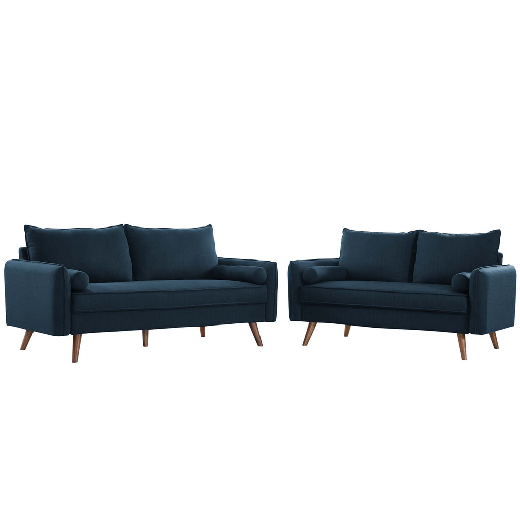 Modway Revive Upholstered Fabric Sofa and Loveseat Set  