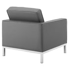 Modway Loft Tufted Vegan Leather Armchairs Set of 2