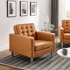Modway Loft Tufted Vegan Leather Armchairs Set of 2
