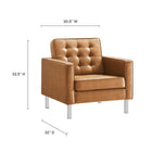 Modway Loft Tufted Vegan Leather Armchairs Set of 2