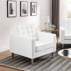 Modway Loft Tufted Vegan Leather Armchairs Set of 2