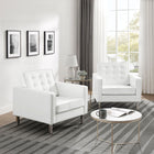 Modway Loft Tufted Vegan Leather Armchairs Set of 2