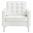 Modway Loft Tufted Vegan Leather Armchairs Set of 2