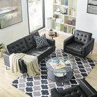 Modway Loft Tufted Upholstered Faux Leather Loveseat and Armchair Set