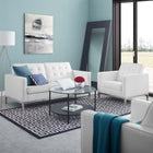 Modway Loft Tufted Upholstered Faux Leather Loveseat and Armchair Set