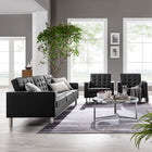 Modway Loft 3-Piece Tufted Vegan Leather Furniture Set