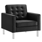 Modway Loft 3-Piece Tufted Vegan Leather Furniture Set