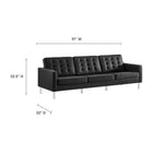 Modway Loft 3-Piece Tufted Vegan Leather Furniture Set