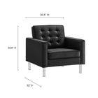 Modway Loft 3-Piece Tufted Vegan Leather Furniture Set