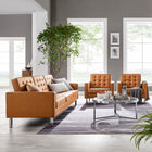 Modway Loft 3-Piece Tufted Vegan Leather Furniture Set