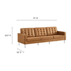 Modway Loft 3-Piece Tufted Vegan Leather Furniture Set
