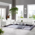 Modway Loft 3-Piece Tufted Vegan Leather Furniture Set