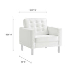 Modway Loft 3-Piece Tufted Vegan Leather Furniture Set