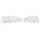 Modway Loft 2-Piece Tufted Vegan Leather Furniture Set  