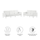 Modway Loft 2-Piece Tufted Vegan Leather Furniture Set