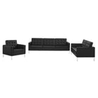 Modway Loft 3 Piece Tufted Upholstered Faux Leather Set EEI-4107