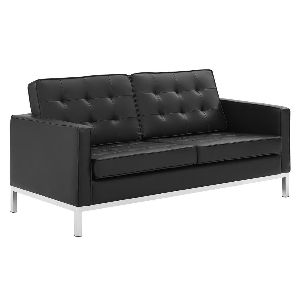 Modway Loft 3 Piece Tufted Upholstered Faux Leather Set EEI-4107