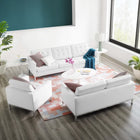 Modway Loft 3 Piece Tufted Upholstered Faux Leather Set EEI-4107