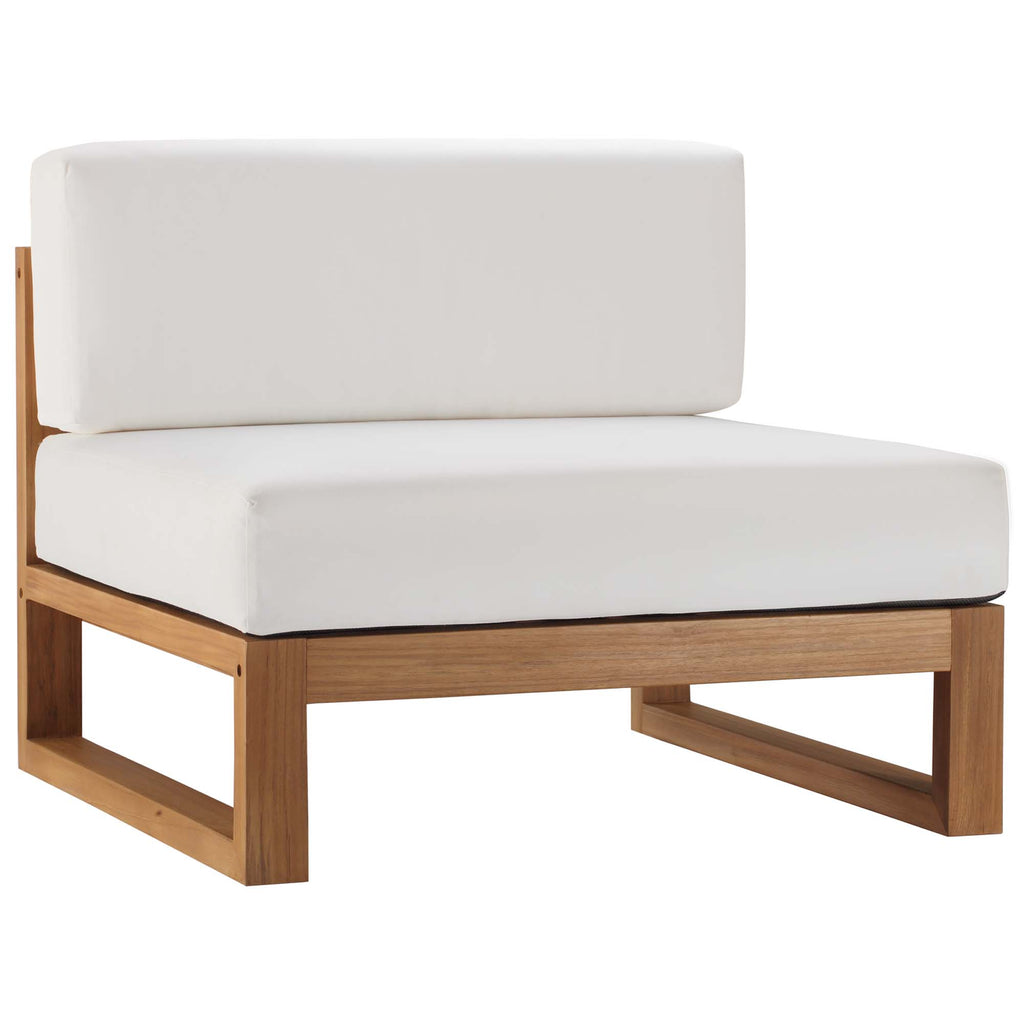 Modway Upland Outdoor Patio Teak Wood Armless Chair  