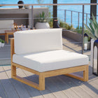 Modway Upland Outdoor Patio Teak Wood Armless Chair