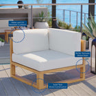 Modway Upland Outdoor Patio Teak Wood Corner Chair