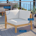 Modway Bayport Outdoor Patio Teak Wood Corner Chair