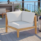 Modway Bayport Outdoor Patio Teak Wood Corner Chair