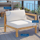 Modway Bayport Outdoor Patio Teak Wood Right-Arm Chair