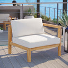 Modway Bayport Outdoor Patio Teak Wood Right-Arm Chair