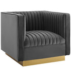 Modway Sanguine 3 Piece Vertical Channel Tufted Upholstered Performance Velvet Set