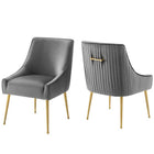 Modway Discern Pleated Back Upholstered Performance Velvet Dining Chair Set of 2  