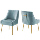 Modway Discern Pleated Back Upholstered Performance Velvet Dining Chair Set of 2  