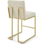 Modway Privy Gold Stainless Steel Upholstered Fabric Counter Stool Set of 2