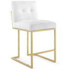 Modway Privy Gold Stainless Steel Upholstered Fabric Counter Stool Set of 2