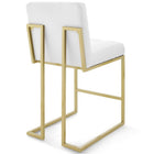 Modway Privy Gold Stainless Steel Upholstered Fabric Counter Stool Set of 2