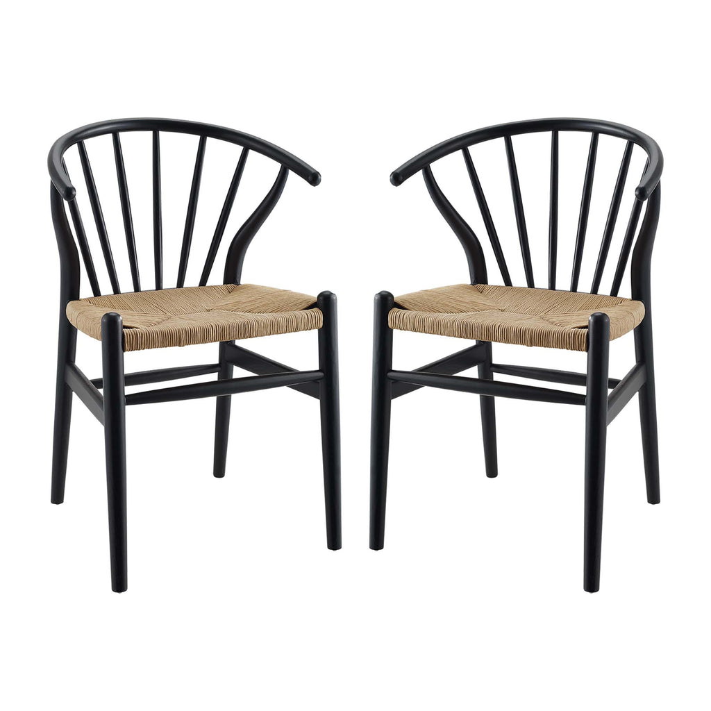 Modway Flourish Spindle Wood Dining Side Chair Set of 2  