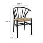 Modway Flourish Spindle Wood Dining Side Chair Set of 2