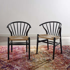 Modway Flourish Spindle Wood Dining Side Chair Set of 2