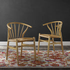 Modway Flourish Spindle Wood Dining Side Chair Set of 2