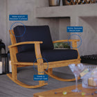 Modway Marina Outdoor Patio Teak Rocking Chair