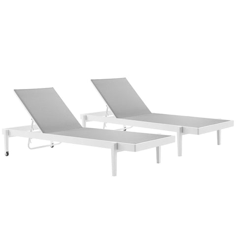 Modway Charleston Outdoor Patio Aluminum Chaise Lounge Chair Set of 2  