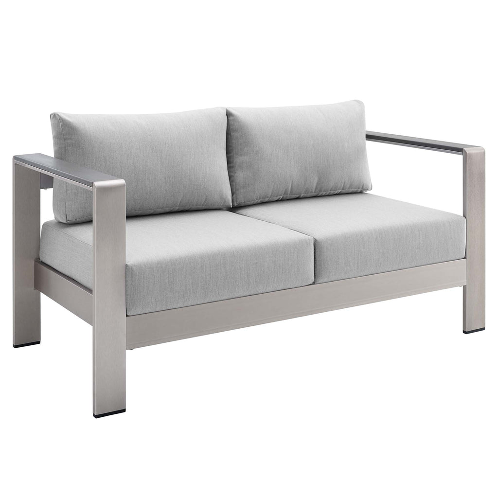 Modway Shore Sunbrella® Fabric Aluminum Outdoor Patio Loveseat  