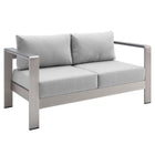 Modway Shore Sunbrella® Fabric Aluminum Outdoor Patio Loveseat  