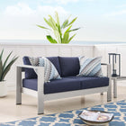 Modway Shore Sunbrella® Fabric Aluminum Outdoor Patio Loveseat